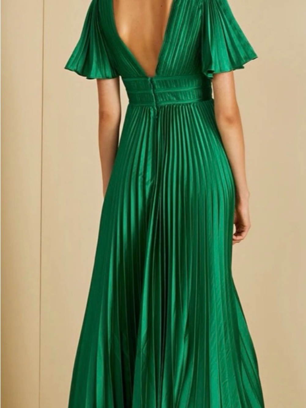 AMUR Emerald Green Pleated Maxi Dress - Picture 2 of 6
